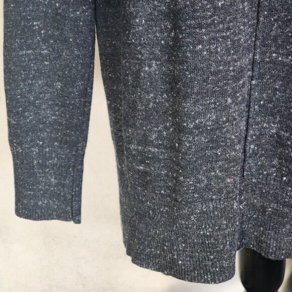 Banana Republic Grey Black White Flecks Center Seam Cotton Poly LS Sweater Sz M - Picture 6 of 16